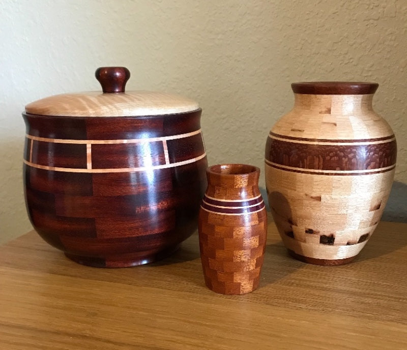 segmented wood bowls finished with Livos