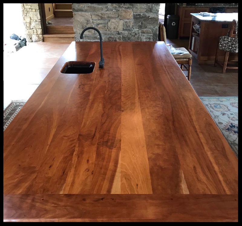 cherry bar top finished with Livos