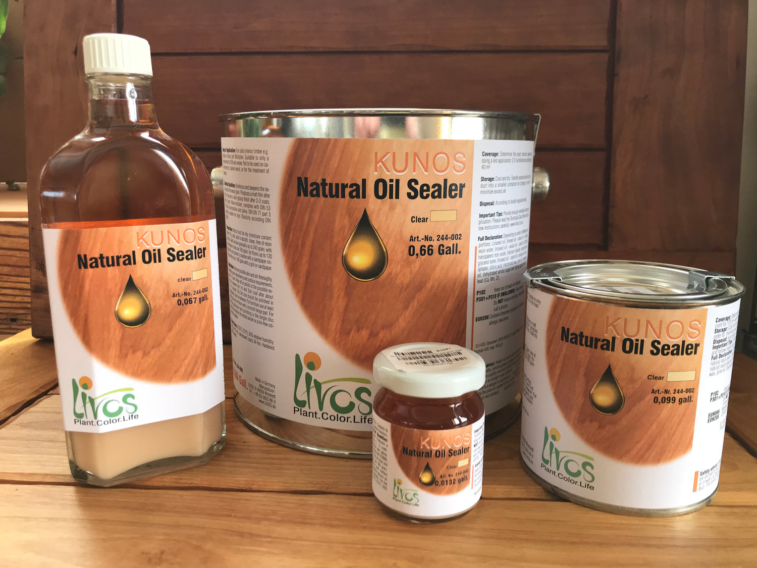 Kunos natural oil sealer in different sizes