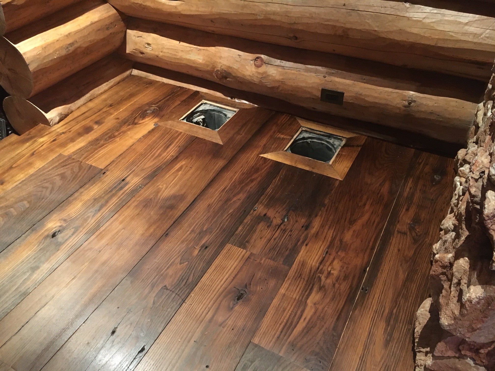 Repaired wood floor with Livos Kunos