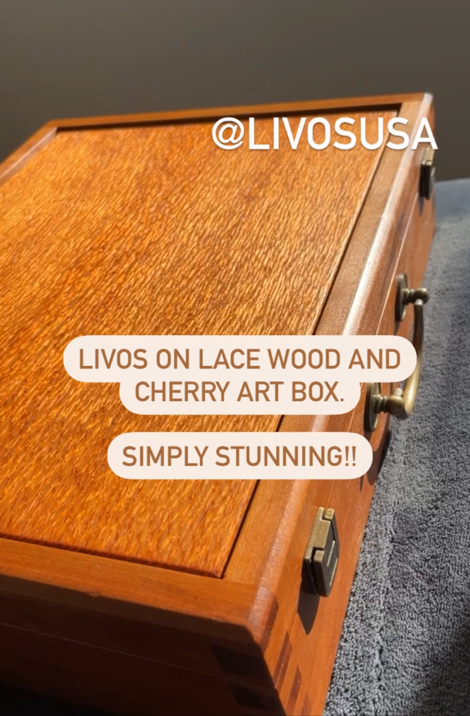 Livos oil sealer on a lacewood art box
